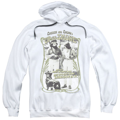 Up In Smoke Labrador Mens Hoodie White Officially Licensed