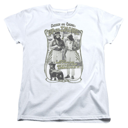 Up In Smoke Labrador Womens T Shirt White Officially Licensed