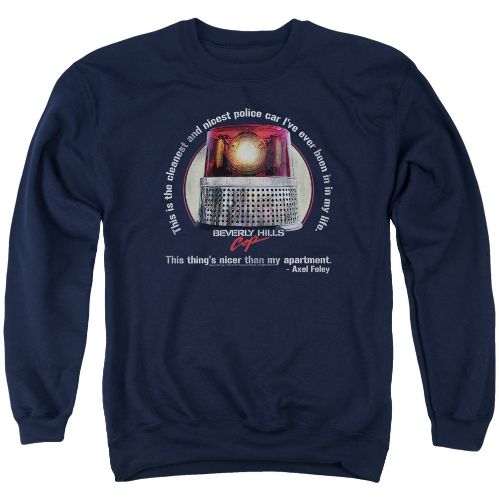 Beverly Hills Cop Nicest Police Car Mens Crewneck Sweatshirt Navy Officially Licensed