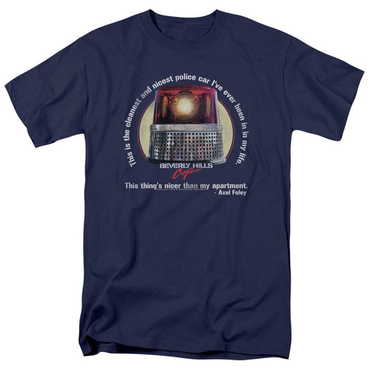 Beverly Hills Cop Nicest Police Car Mens T Shirt Navy Officially Licensed