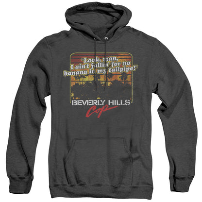 Beverly Hills Cop Banana In My Tailpipe Heather Mens Hoodie Black Officially Licensed