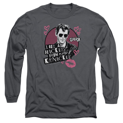 Grease Kenickie Mens Long Sleeve Shirt Charcoal Officially Licensed Officially Licensed