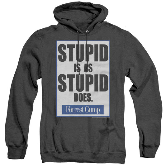 Forrest Gump Stupid Is Mens Heather Hoodie Black Officially Licensed