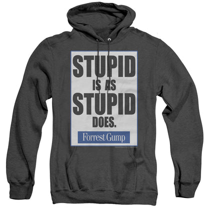 Forrest Gump Stupid Is Mens Heather Hoodie Black Officially Licensed