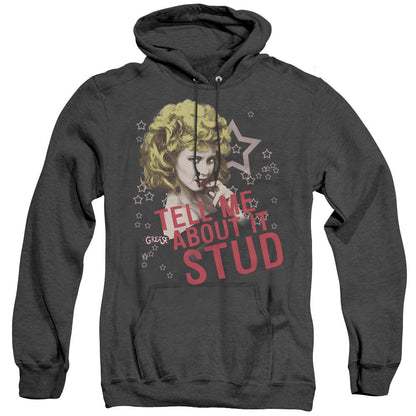 Grease Tell Me About It Stud Mens Heather Hoodie Black Officially Licensed