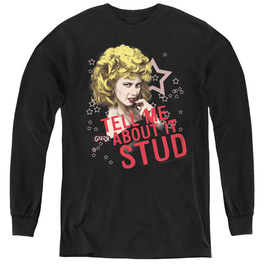 Grease Tell Me About It Stud Long Sleeve Kids Youth T Shirt Black Officially Licensed