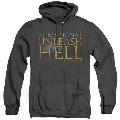 Gladiator Unleash Hell Heather Mens Hoodie Black Officially Licensed