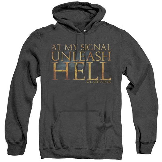Gladiator Unleash Hell Heather Mens Hoodie Black Officially Licensed