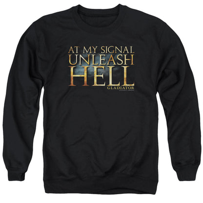 Gladiator Unleash Hell Mens Crewneck Sweatshirt Black Officially Licensed