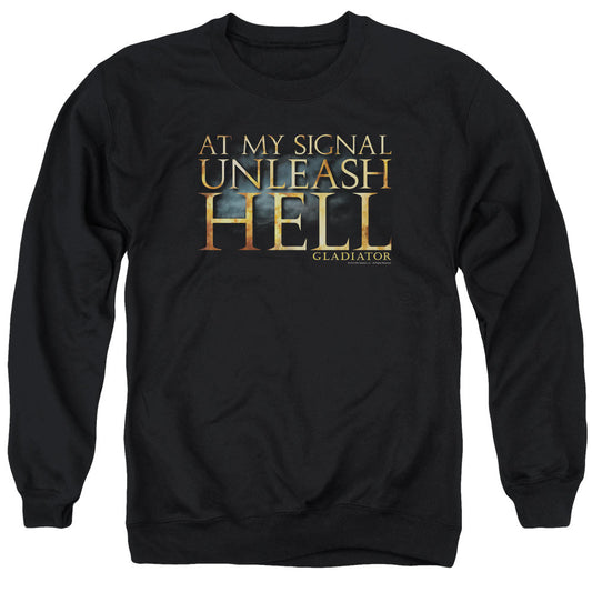 Gladiator Unleash Hell Mens Crewneck Sweatshirt Black Officially Licensed