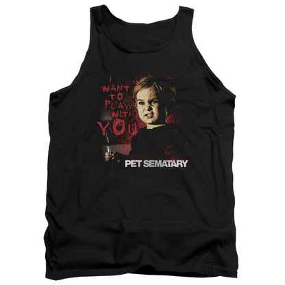 Pet Sematary I Want To Play Mens Tank Top Shirt Black Officially Licensed