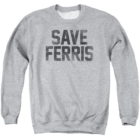 Ferris Bueller Save Ferris Mens Crewneck Sweatshirt Athletic Heather