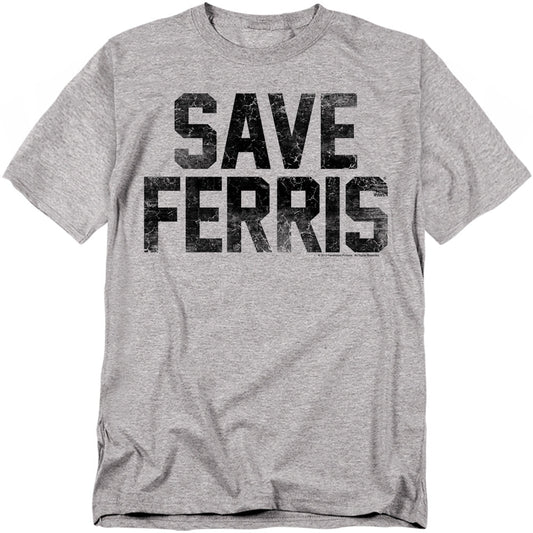 Ferris Bueller Save Ferris Mens T Shirt Athletic Heather Officially Licensed