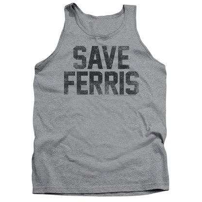 Ferris Bueller Save Ferris Mens Tank Top Shirt Athletic Heather Officially Licensed