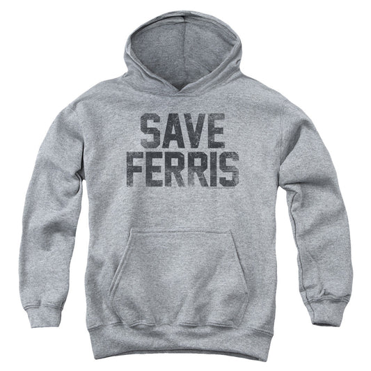 Ferris Buellers Day Off Save Ferris Kids Youth Hoodie Athletic Heather Officially Licensed