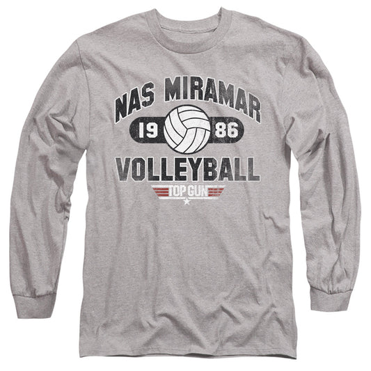 Top Gun Nas Miramar Volleyball Mens Long Sleeve Shirt Athletic Heather Officially Licensed
