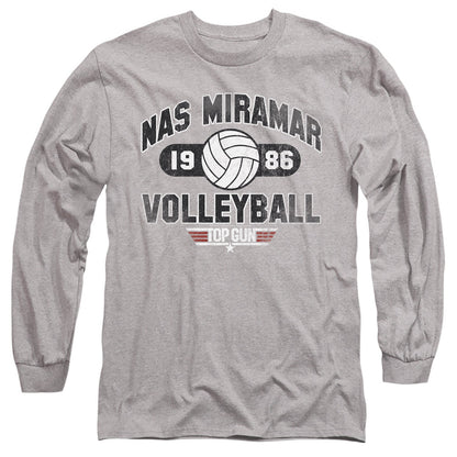 Top Gun Nas Miramar Volleyball Mens Long Sleeve Shirt Athletic Heather Officially Licensed