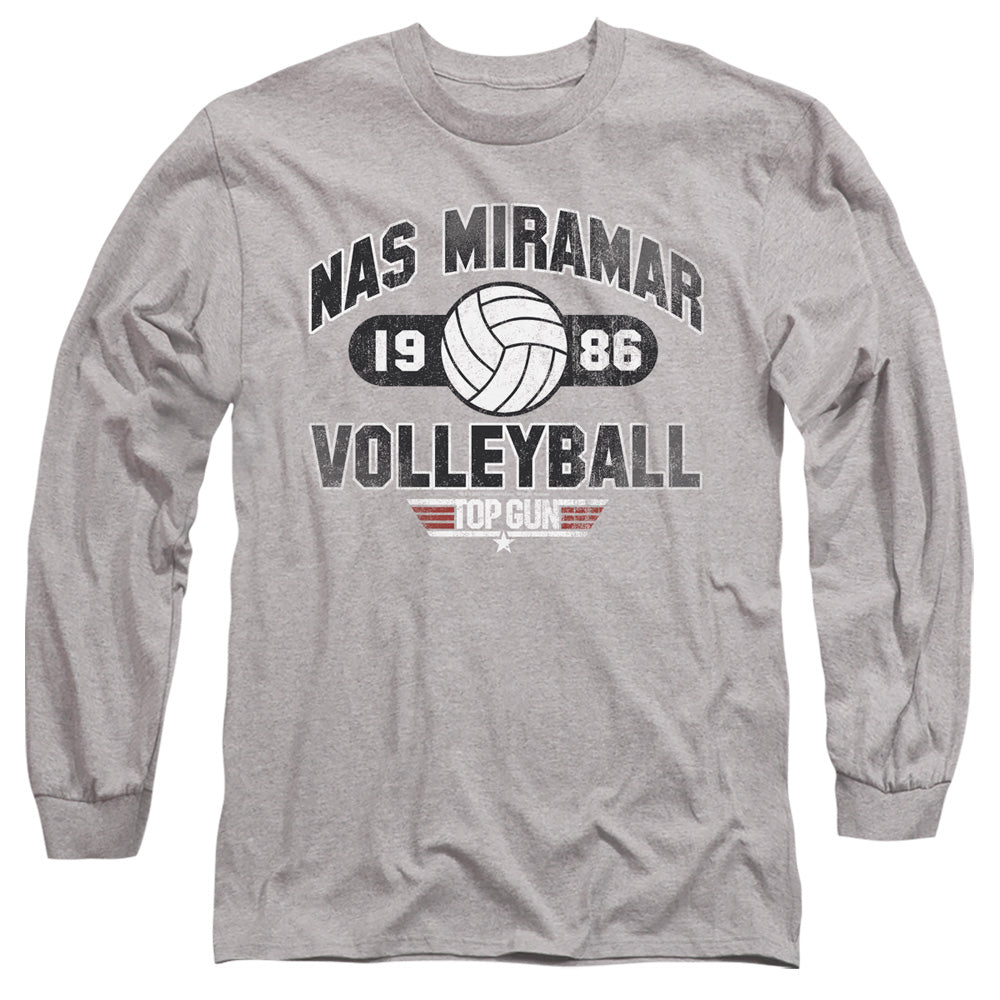 Top Gun Nas Miramar Volleyball Mens Long Sleeve Shirt Athletic Heather Officially Licensed