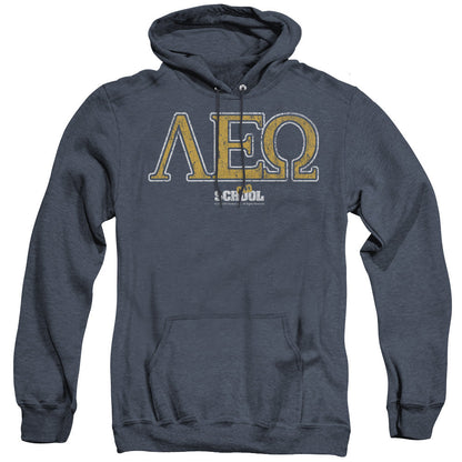 Old School Leo Mens Heather Hoodie Navy Officially Licensed