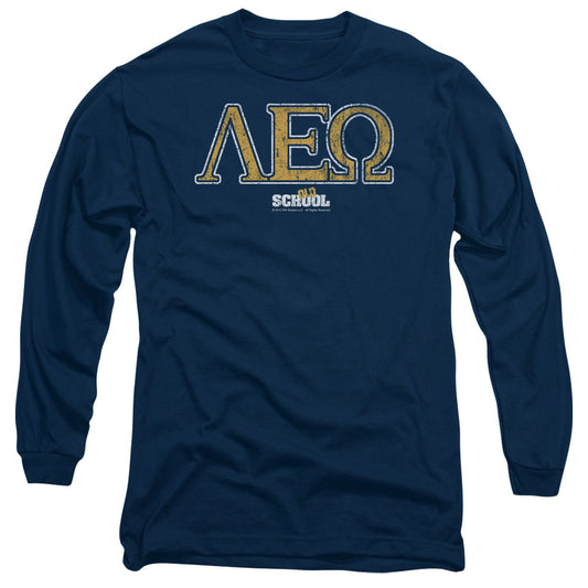 Old School Leo Mens Long Sleeve Shirt Navy Blue Officially Licensed