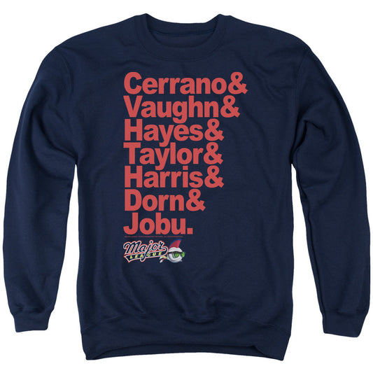 Major League Team Roster Mens Crewneck Sweatshirt Navy Officially Licensed