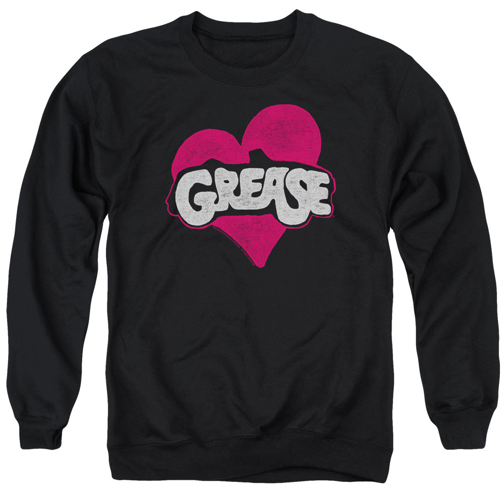Grease Heart Mens Crewneck Sweatshirt Black Officially Licensed