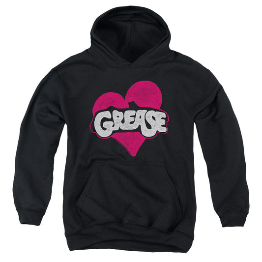 Grease Heart Kids Youth Hoodie Black Officially Licensed