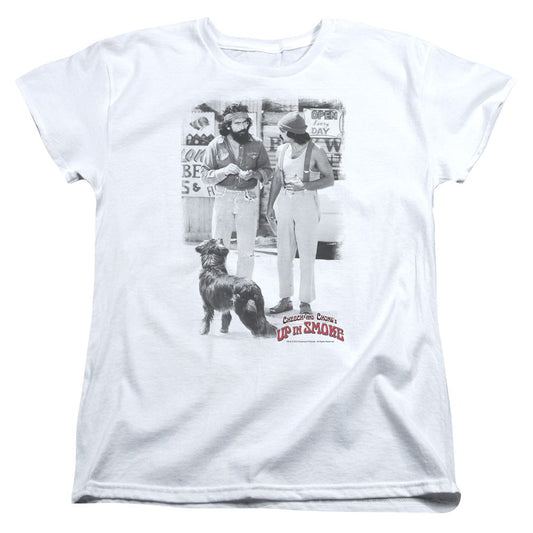 Up In Smoke Square Womens T Shirt White Officially Licensed