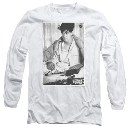 Ferris Bueller Cameron Mens Long Sleeve Shirt White Officially Licensed Officially Licensed