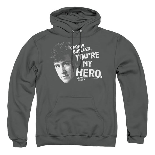 Ferris Bueller My Hero Mens Hoodie Charcoal Officially Licensed