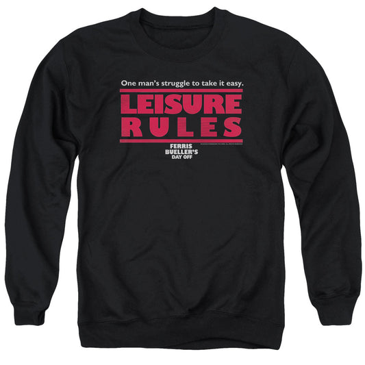 Ferris Bueller Leisure Rules Mens Crewneck Sweatshirt Black