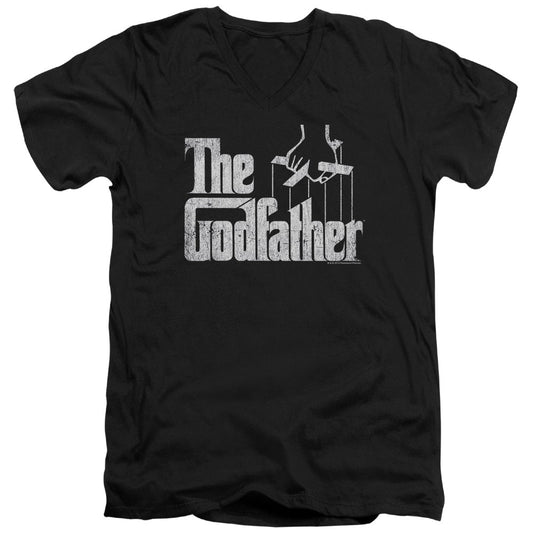 The Godfather Logo Mens Slim Fit V-Neck T Shirt Black Officially Licensed