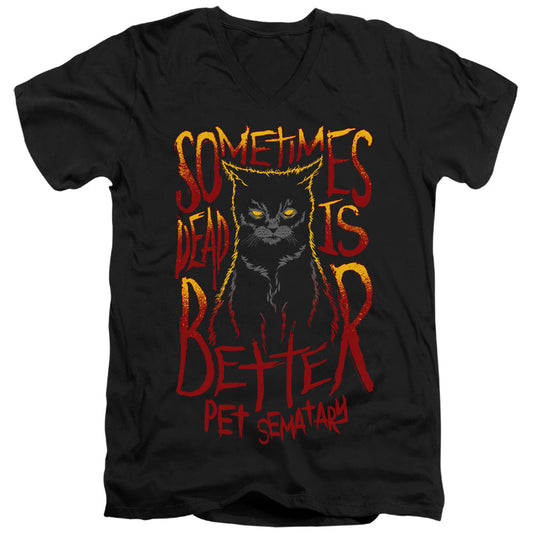 Pet Sematary Dead Is Better Mens Slim Fit V-Neck T Shirt Black Officially Licensed