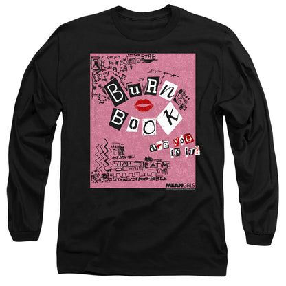 Mean Girls Burn Book Mens Long Sleeve Shirt Black Officially Licensed