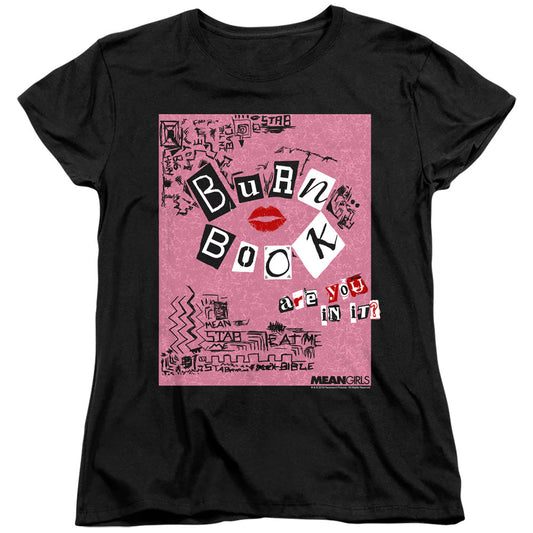 Mean Girls Burn Book Womens T Shirt Black Officially Licensed