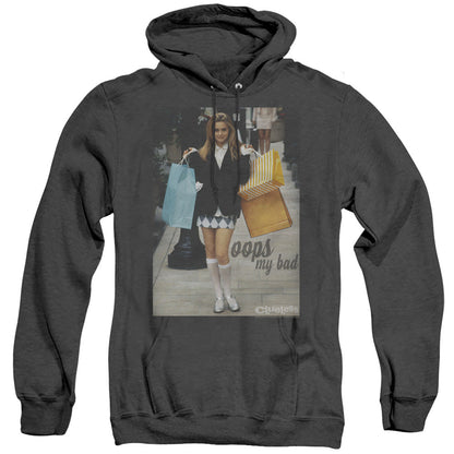 Clueless Oops My Bad Mens Heather Hoodie Black Officially Licensed