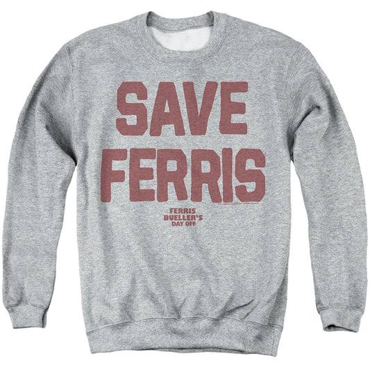 Ferris Bueller The Save Ferris Mens Crewneck Sweatshirt Athletic Heather