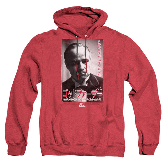 Godfather The Don Kanji Mens Heather Hoodie Red Officially Licensed