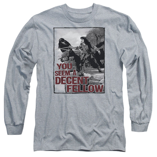 The Princess Bride Fellow Mens Long Sleeve Shirt Athletic Heather Officially Licensed