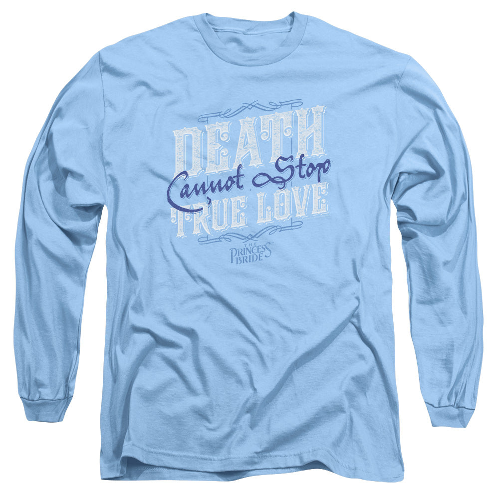 Princess Bride Love Over Death Mens Long Sleeve Shirt Carolina Blue Officially Licensed