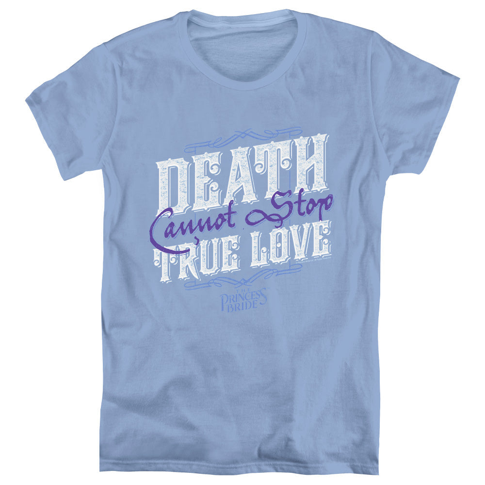 The Princess Bride Love Over Death Womens T Shirt Carolina Blue Officially Licensed