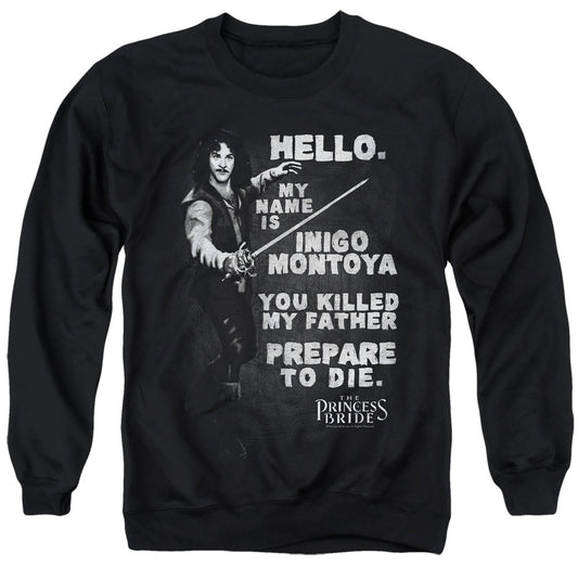 Princess Bride Hello Again Mens Crewneck Sweatshirt Black Officially Licensed