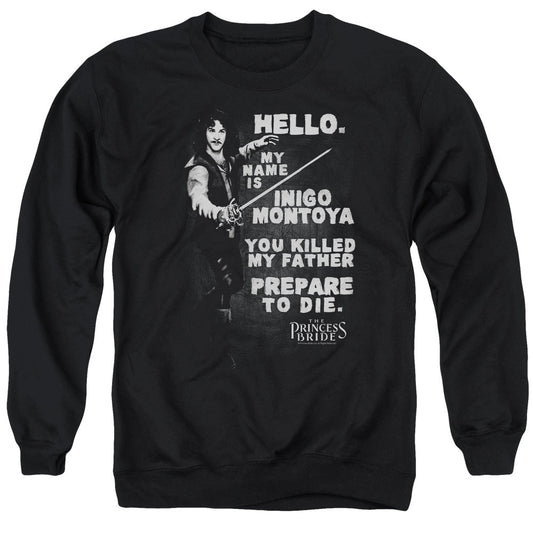 The Princess Bride Hello Again Mens Crewneck Sweatshirt Black Officially Licensed
