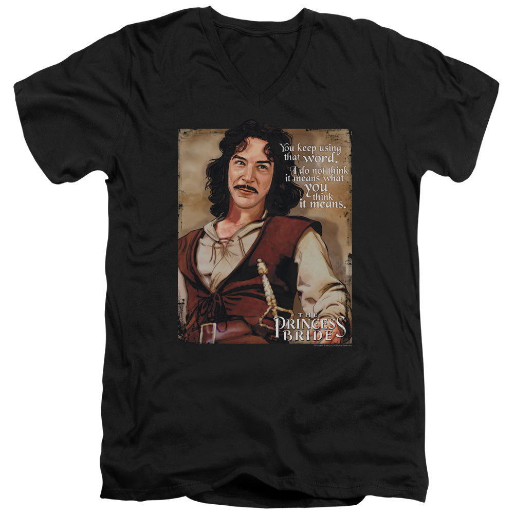 The Princess Bride Word Mens Slim Fit V-Neck T Shirt Black Officially Licensed