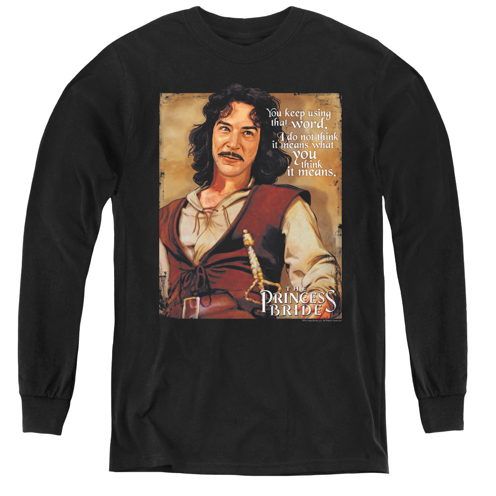 The Princess Bride Word Long Sleeve Kids Youth T Shirt Black Officially Licensed