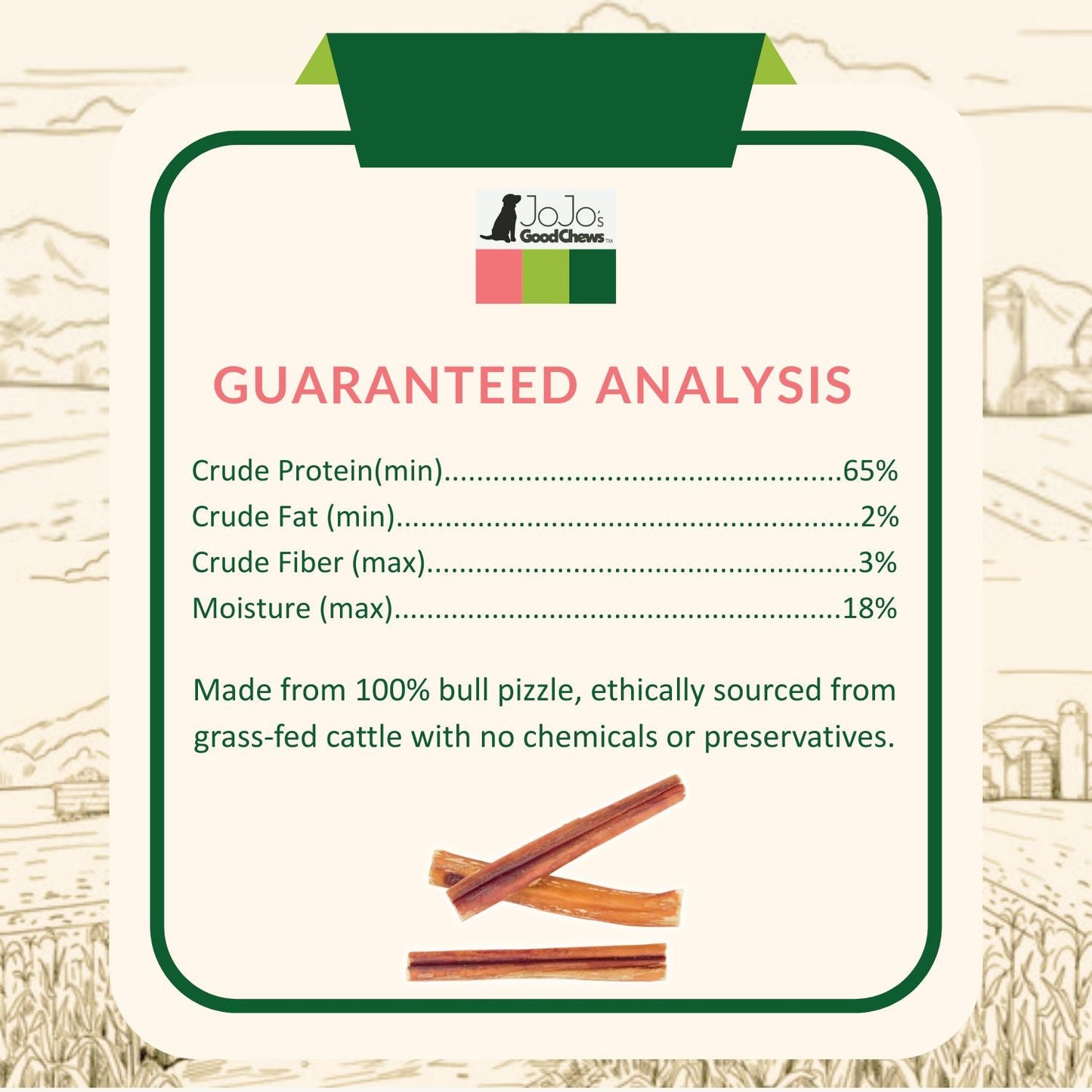 All-Natural Beef Bully Stick Dog Treats, High Protein & Long-Lasting Chews – 6-Inch Thick (25/case)