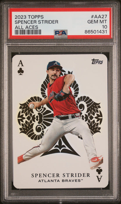 Graded 2023 Topps Spencer Strider #AA27 All Aces Baseball Card PSA 10 Gem Mint