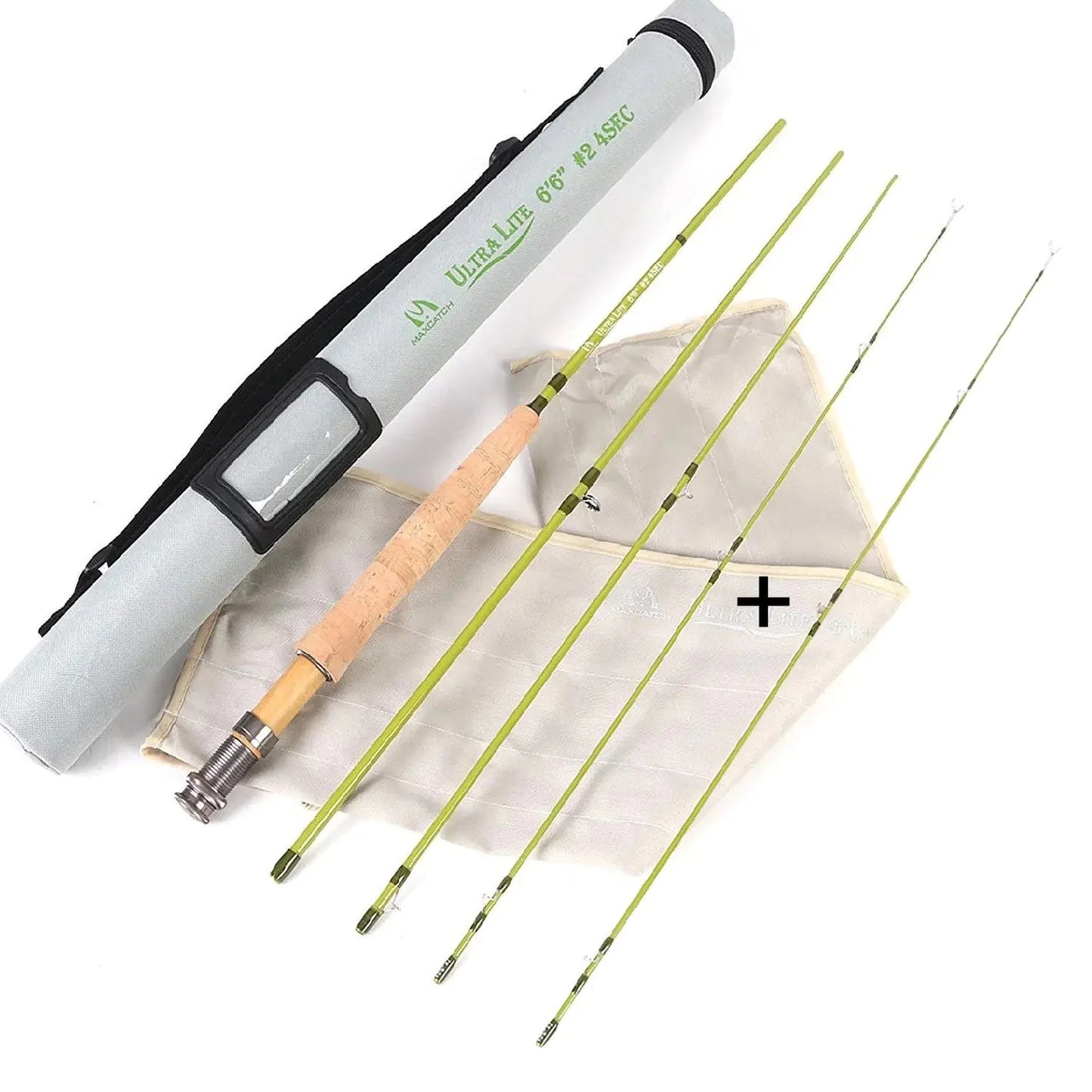 Maxcatch Ultra-Lite Fly Rod for Stream River Panfish/Trout Fishing 1/2/3 Weight and Combo Set Available (Ultra-lite Fly Rod+ A Spare Tip Section 76 3wt 4pcs)