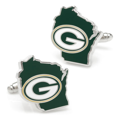 NFL Green Bay Packers State Shaped Cufflinks