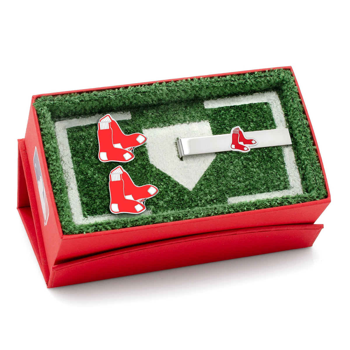 MLB Boston Red Sox Cufflinks and Tie Bar Gift Set